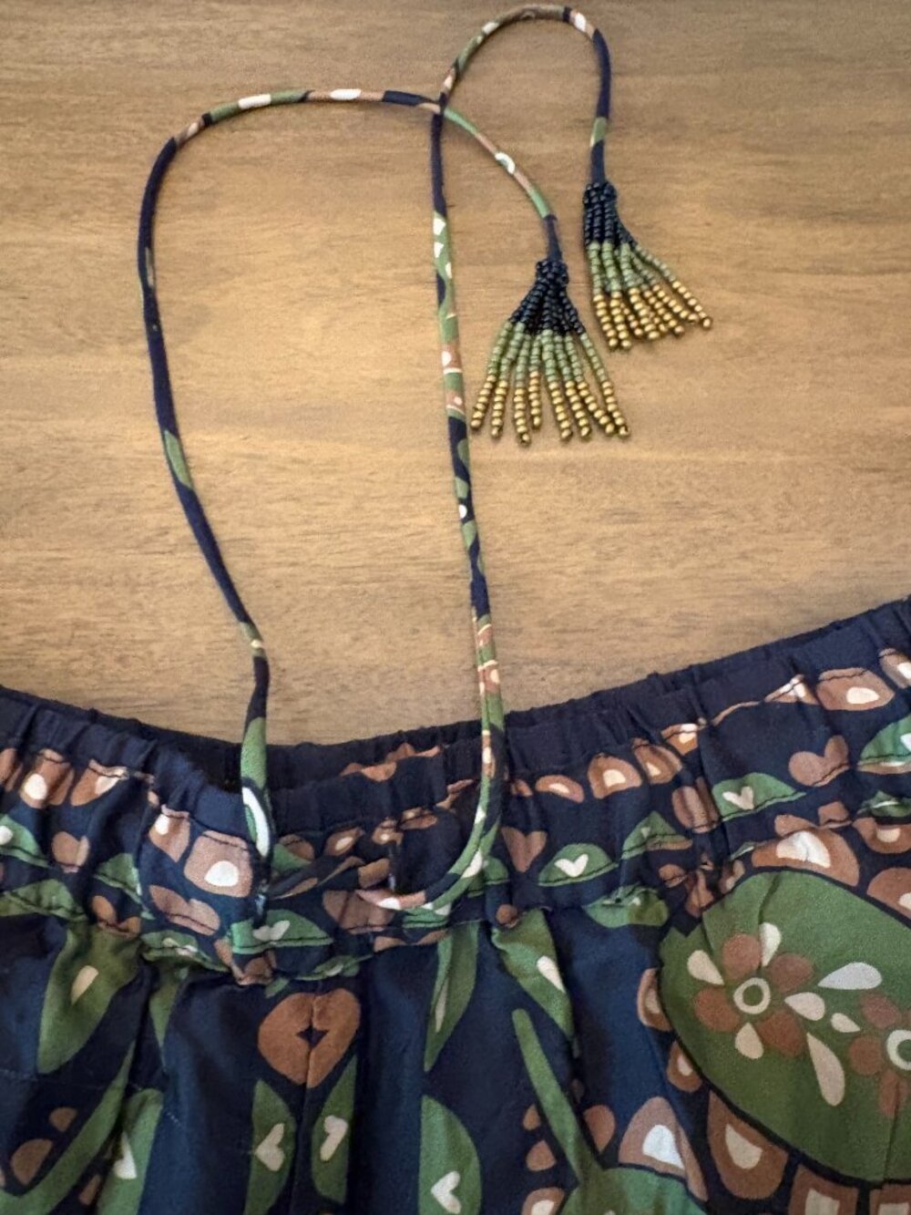 NWT (Other) Farm Rio Paisley Print Satin Tapered Pants in Black/Orange/Green. XS - Picture 8 of 15